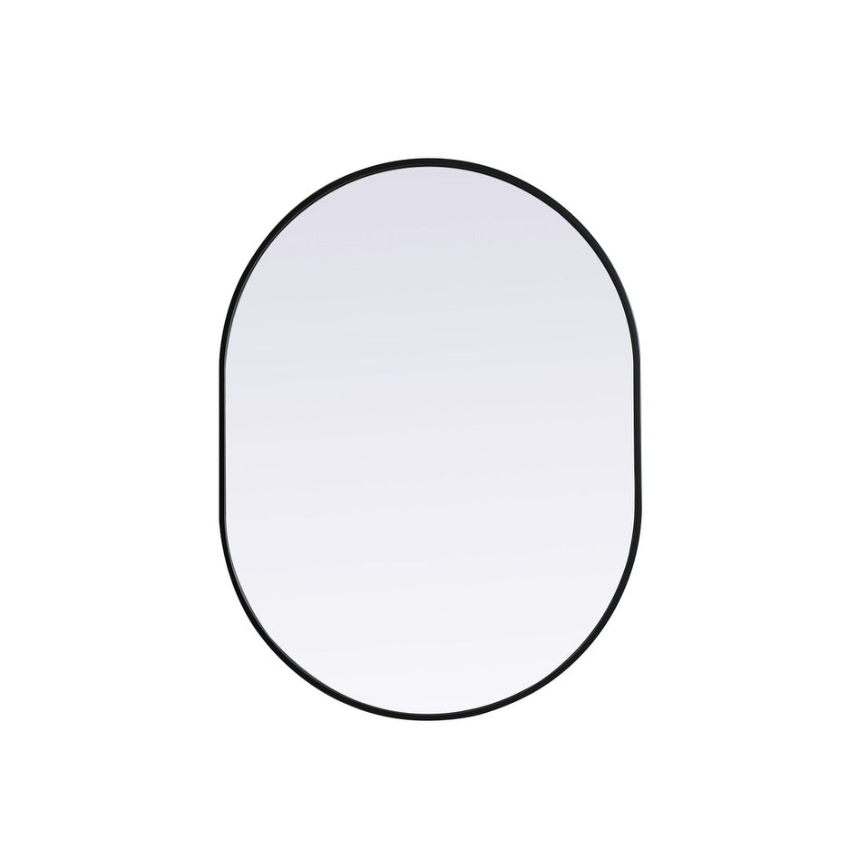 Indigo Home Metal Frame Oval Mirror 30x40 Inch