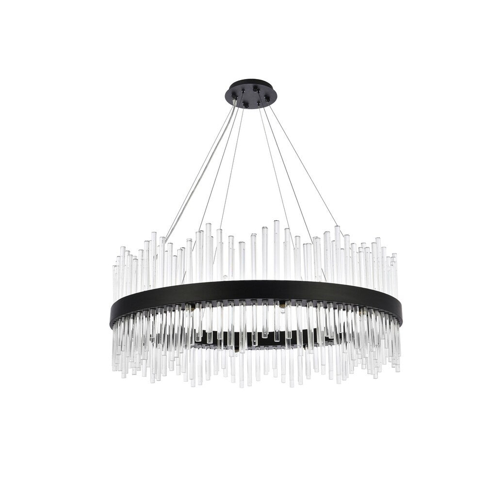 Indigo Home round crystal pendant in black