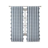 Indigo Ink Adalet Ogee Tassel Rod Pocket Blackout Curtain Panel - N/A