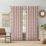 Indigo Ink Adalet Ogee Tassel Rod Pocket Blackout Curtain Panel - N/A