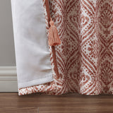 Indigo Ink Adalet Ogee Tassel Rod Pocket Blackout Curtain Panel - N/A