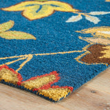Dahlia Handmade Floral Blue/ Multicolor Area Rug (3'6" X 5'6") - 3'6" x 5'6"
