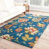 Dahlia Handmade Floral Blue/ Multicolor Area Rug (3'6" X 5'6") - 3'6" x 5'6"