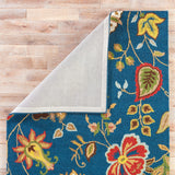 Dahlia Handmade Floral Blue/ Multicolor Area Rug (3'6" X 5'6") - 3'6" x 5'6"