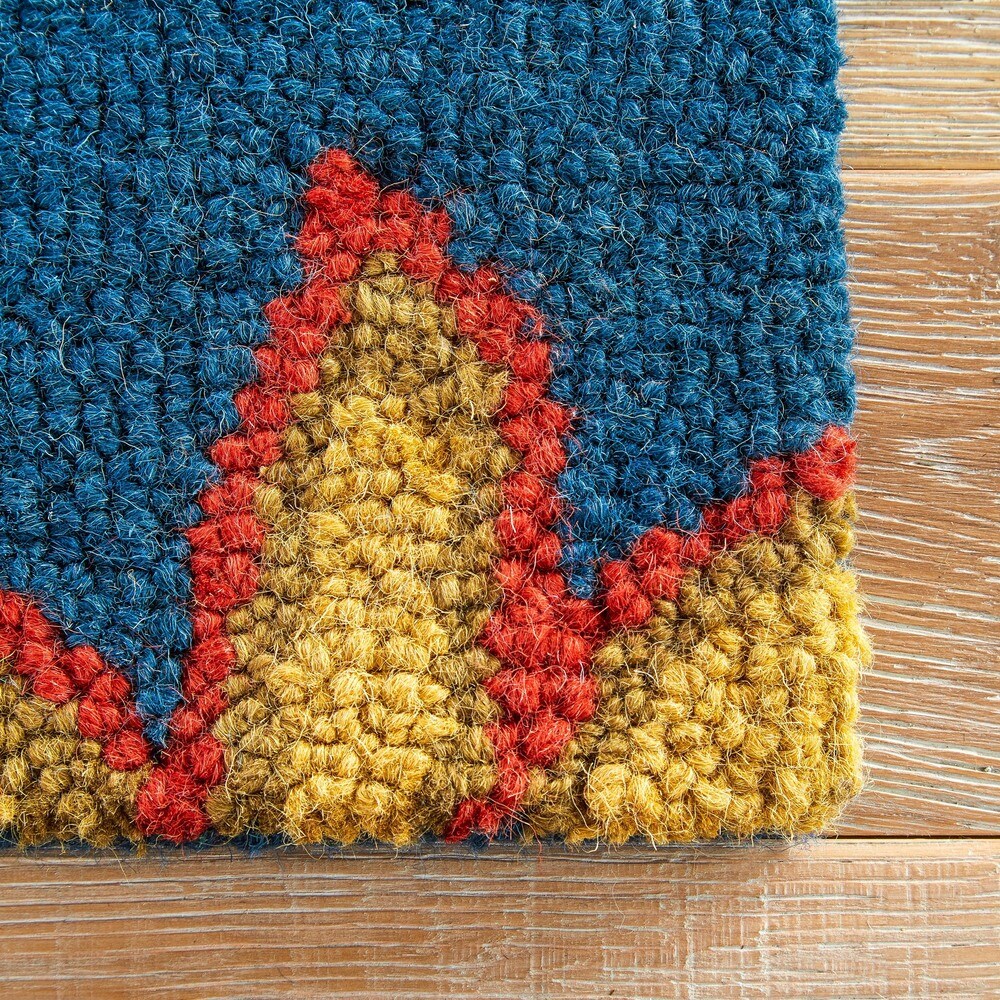 Dahlia Handmade Floral Blue/ Multicolor Area Rug (3'6" X 5'6") - 3'6" x 5'6"