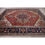 Indo Heriz Serapi Oriental Hand Knotted Wool Indian Area Rug - 10'0" x 7'11"