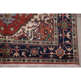 Indo Heriz Serapi Oriental Hand Knotted Wool Indian Area Rug - 10'0" x 7'11"