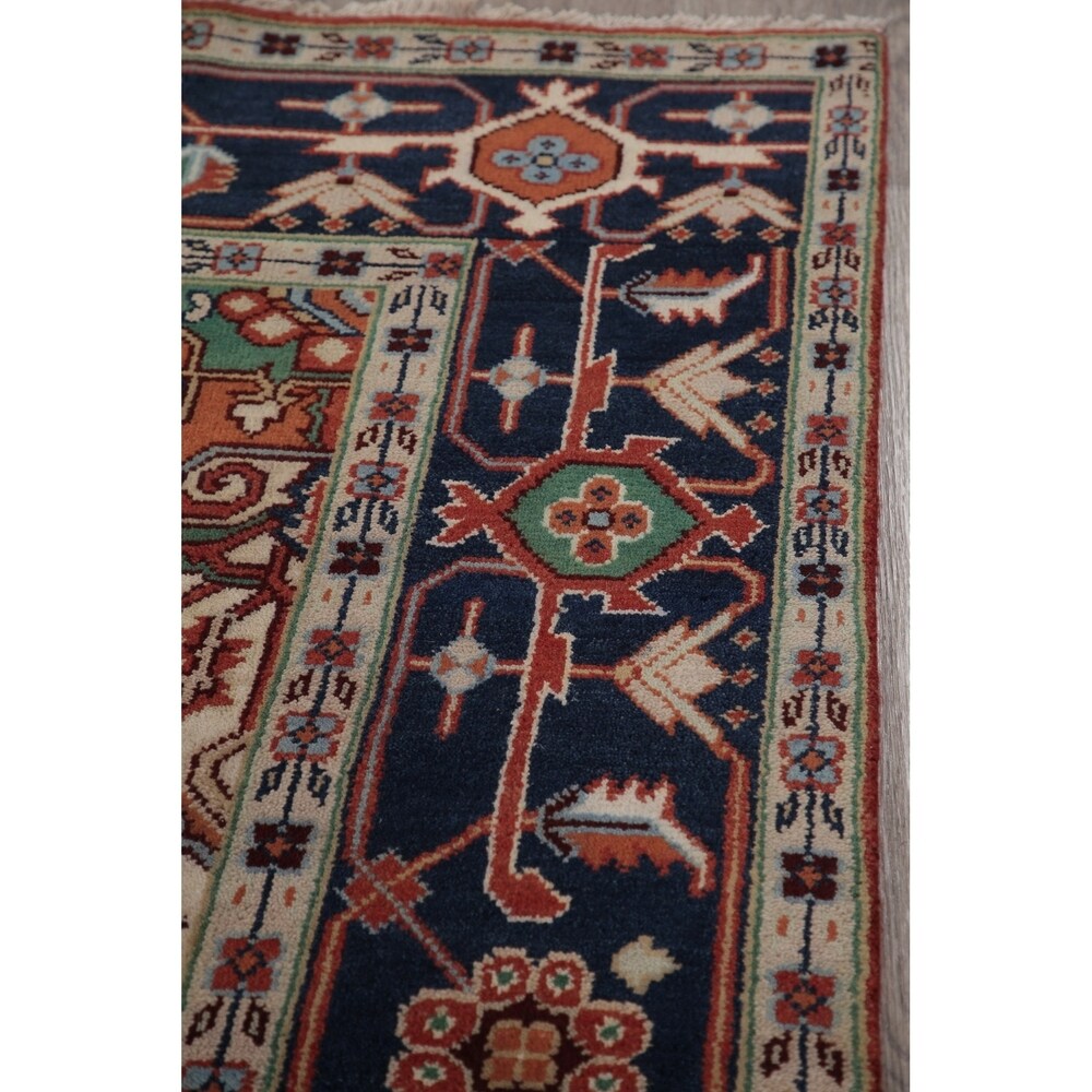 Indo Heriz Serapi Oriental Hand Knotted Wool Indian Area Rug - 10'0" x 7'11"
