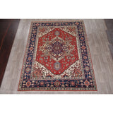 Indo Heriz Serapi Oriental Hand Knotted Wool Indian Area Rug - 10'0" x 8'0"