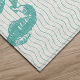 Indoor/ Outdoor Surfside Seahorses Washable Rug New