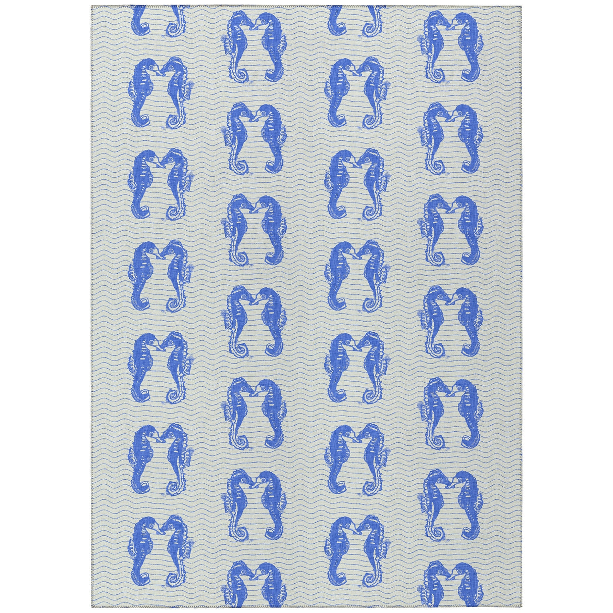 Indoor/ Outdoor Surfside Seahorses Washable Rug New