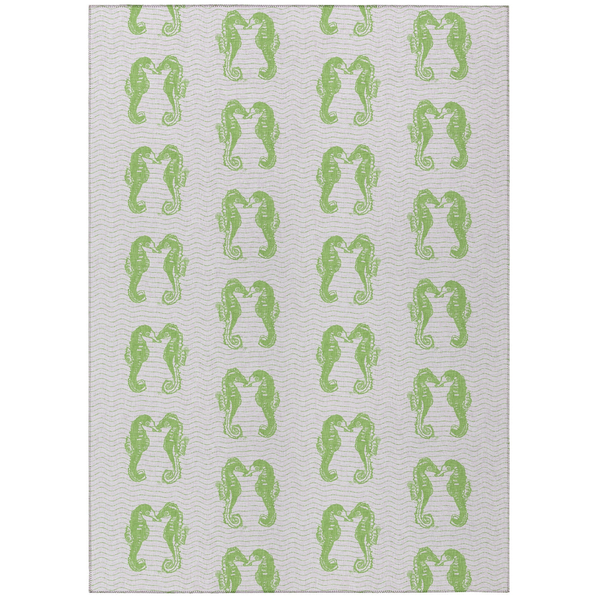 Indoor/ Outdoor Surfside Seahorses Washable Rug New