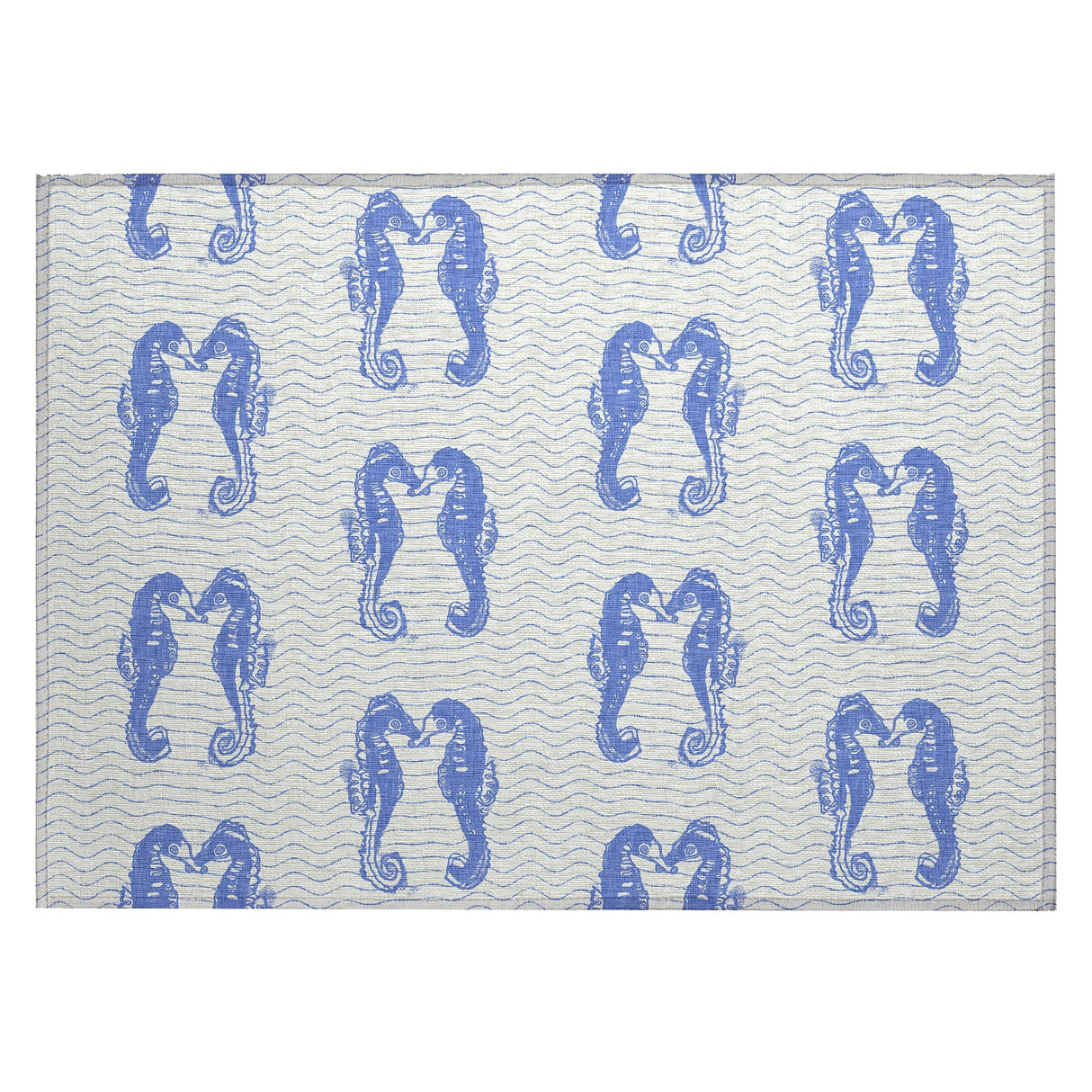 Indoor/ Outdoor Surfside Seahorses Washable Rug New