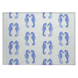 Indoor/ Outdoor Surfside Seahorses Washable Rug New