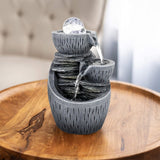 Indoor 3-Tier Tabletop Water Fountain w/LED Light and Crystal Ball