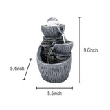 Indoor 3-Tier Tabletop Water Fountain w/LED Light and Crystal Ball
