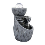 Indoor 3-Tier Tabletop Water Fountain w/LED Light and Crystal Ball