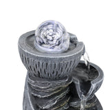 Indoor 3-Tier Tabletop Water Fountain w/LED Light and Crystal Ball