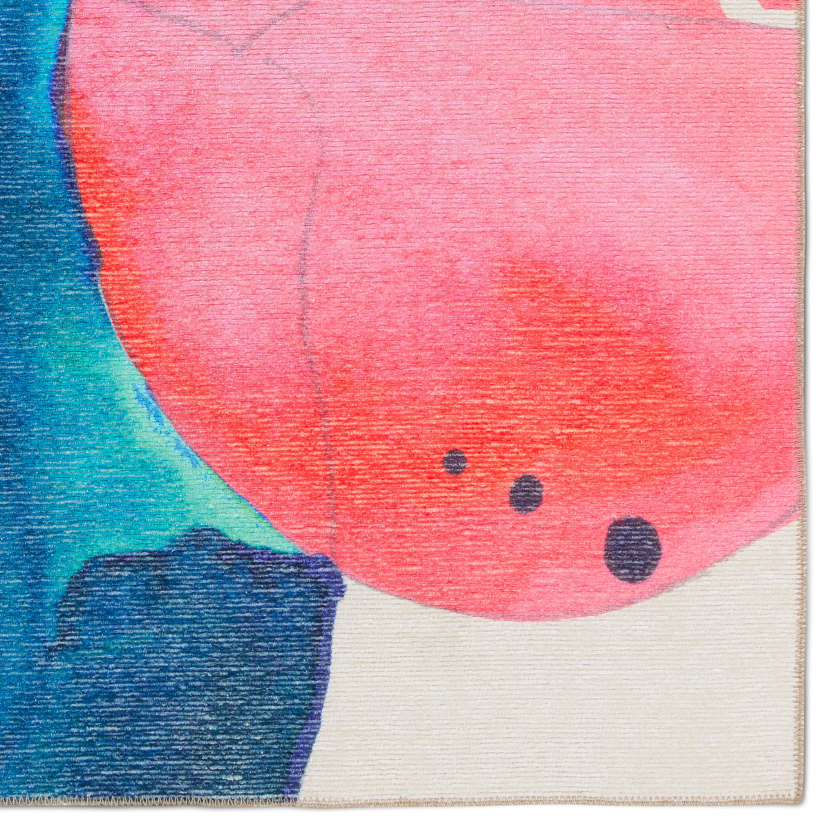 Indoor Machine Washable Abstract Pink/ Multicolor Area Rug