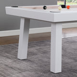 Laguna Indoor/Outdoor 7ft Slate Pool Table Dining Set with 2 Benches & Accessories, White Finish