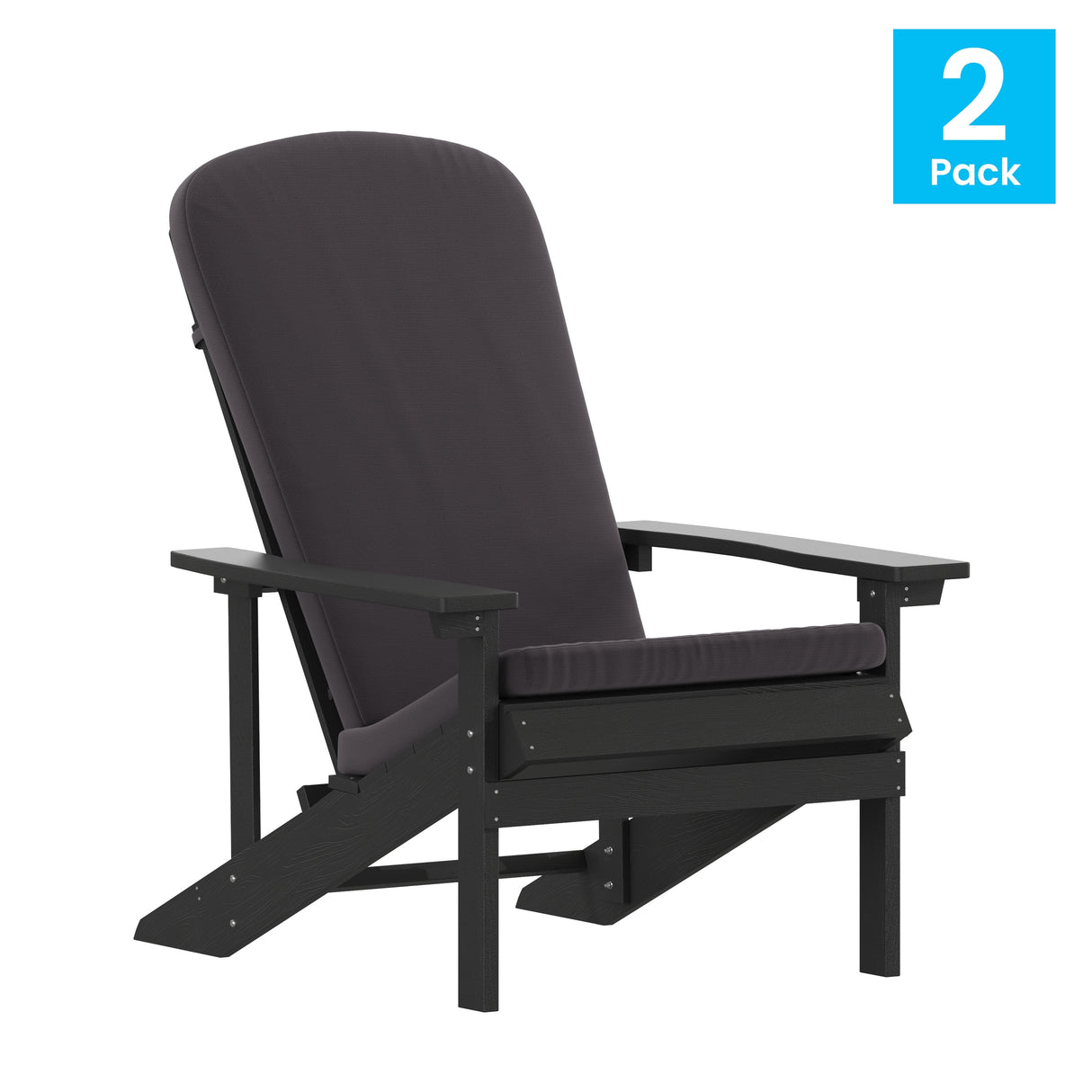 Indoor/Outdoor Adirondack Chairs with Cushions - Set of 2