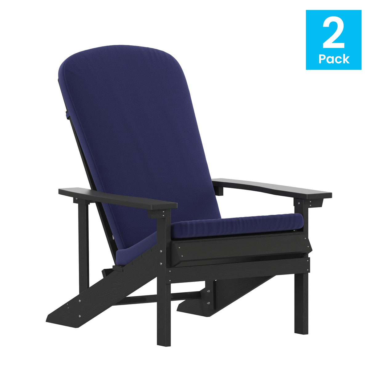 Indoor/Outdoor Adirondack Chairs with Cushions - Set of 2