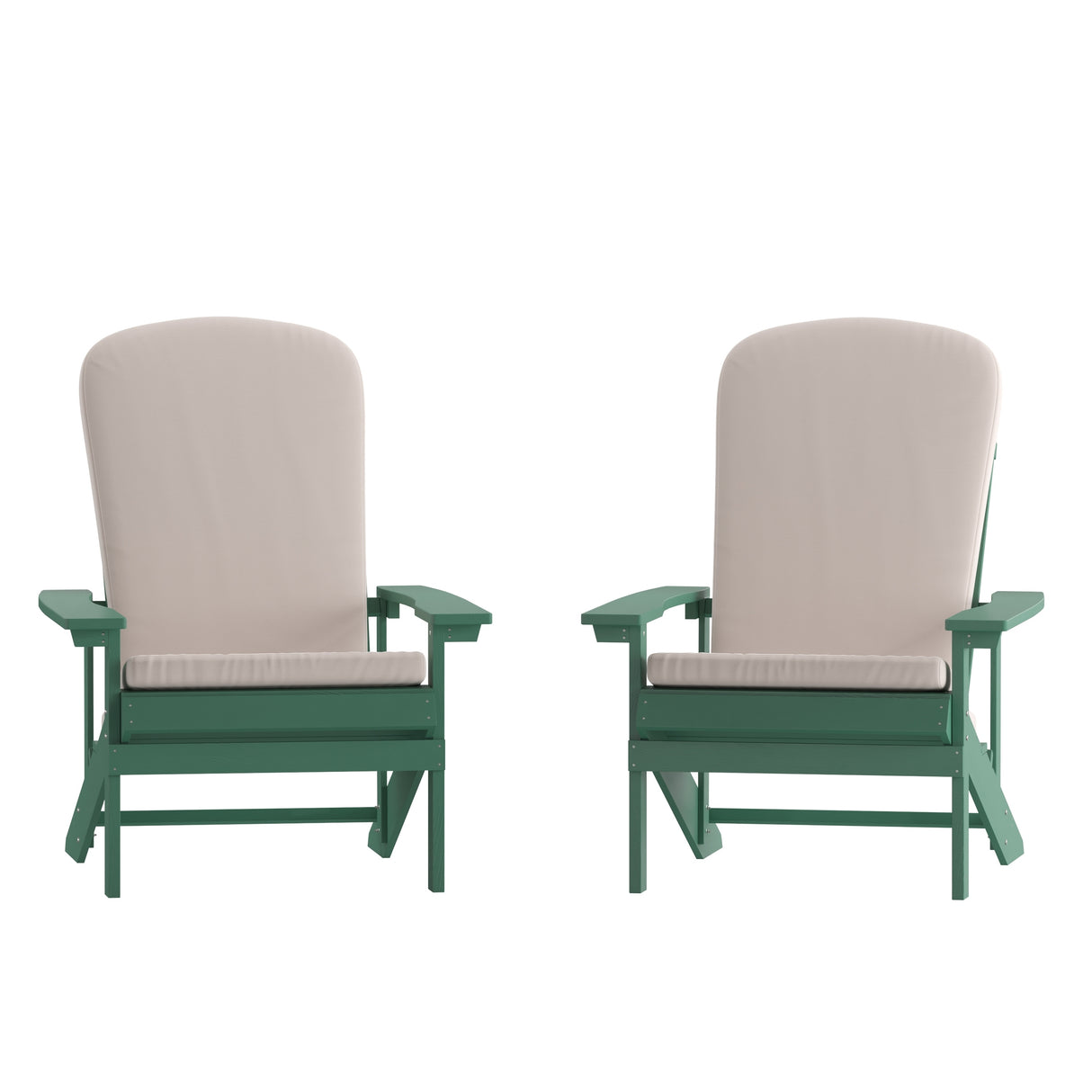 Indoor/Outdoor Adirondack Chairs with Cushions - Set of 2