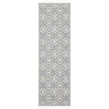 Indoor/Outdoor Area Rug/ Runner/ Doormat- Blue & Natural & Red & Taupe Color -Machine Washable, Weather and UV Resistant-Eliza