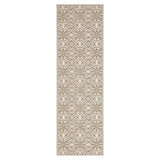 Indoor/Outdoor Area Rug/ Runner/ Doormat- Blue & Natural & Red & Taupe Color -Machine Washable, Weather and UV Resistant-Eliza