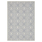 Indoor/Outdoor Area Rug/ Runner/ Doormat- Blue & Natural & Red & Taupe Color -Machine Washable, Weather and UV Resistant-Eliza