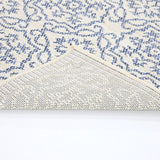Indoor/Outdoor Area Rug/ Runner/ Doormat- Blue & Natural & Red & Taupe Color -Machine Washable, Weather and UV Resistant-Eliza