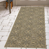 Indoor/Outdoor Area Rug/ Runner/ Doormat- Blue & Natural & Red & Taupe Color -Machine Washable, Weather and UV Resistant-Eliza