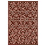 Indoor/Outdoor Area Rug/ Runner/ Doormat- Blue & Natural & Red & Taupe Color -Machine Washable, Weather and UV Resistant-Eliza
