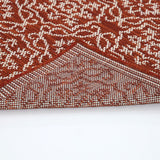 Indoor/Outdoor Area Rug/ Runner/ Doormat- Blue & Natural & Red & Taupe Color -Machine Washable, Weather and UV Resistant-Eliza