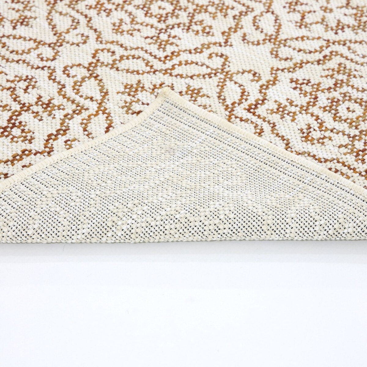 Indoor/Outdoor Area Rug/ Runner/ Doormat- Blue & Natural & Red & Taupe Color -Machine Washable, Weather and UV Resistant-Eliza