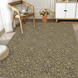Indoor/Outdoor Area Rug/ Runner/ Doormat- Blue & Natural & Red & Taupe Color -Machine Washable, Weather and UV Resistant-Eliza