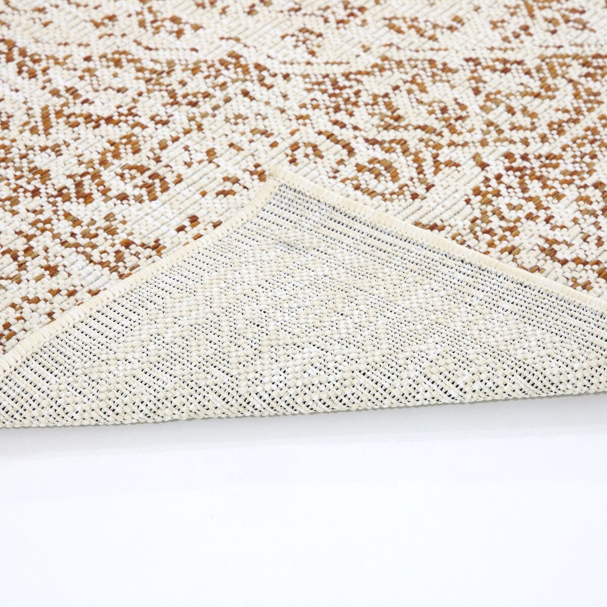 Indoor/Outdoor Area Rug/ Runner/ Doormat- Blue & Natural & Red & Taupe Color -Machine Washable, Weather and UV Resistant-Zaria