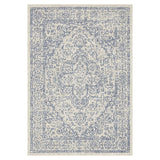 Indoor/Outdoor Area Rug/ Runner/ Doormat- Blue & Natural & Red & Taupe Color -Machine Washable, Weather and UV Resistant-Zaria