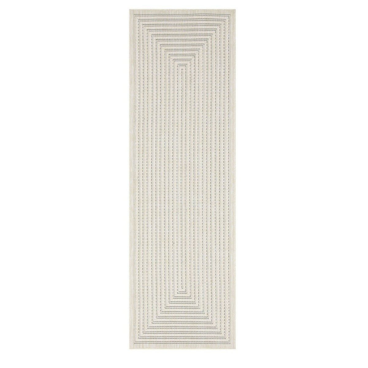 Indoor/Outdoor Area Rug/ Runner/ Doormat- Natural & Black & Red & Ivory Color -Machine Washable, Weather and UV Resistant-Viola
