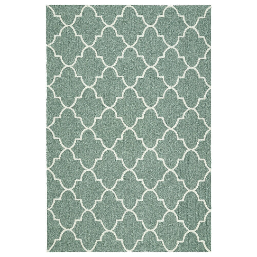 Indoor/ Outdoor Handmade Getaway Mint Tiles Rug (4'0 x 6'0) - 4' x 6'