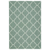 Indoor/ Outdoor Handmade Getaway Mint Tiles Rug (4'0 x 6'0) - 4' x 6'