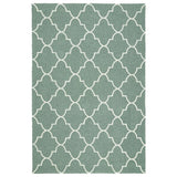 Indoor/ Outdoor Handmade Getaway Mint Tiles Rug (4'0 x 6'0) - 4' x 6'