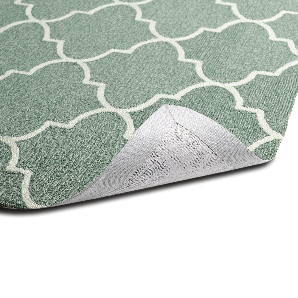 Indoor/ Outdoor Handmade Getaway Mint Tiles Rug (4'0 x 6'0) - 4' x 6'