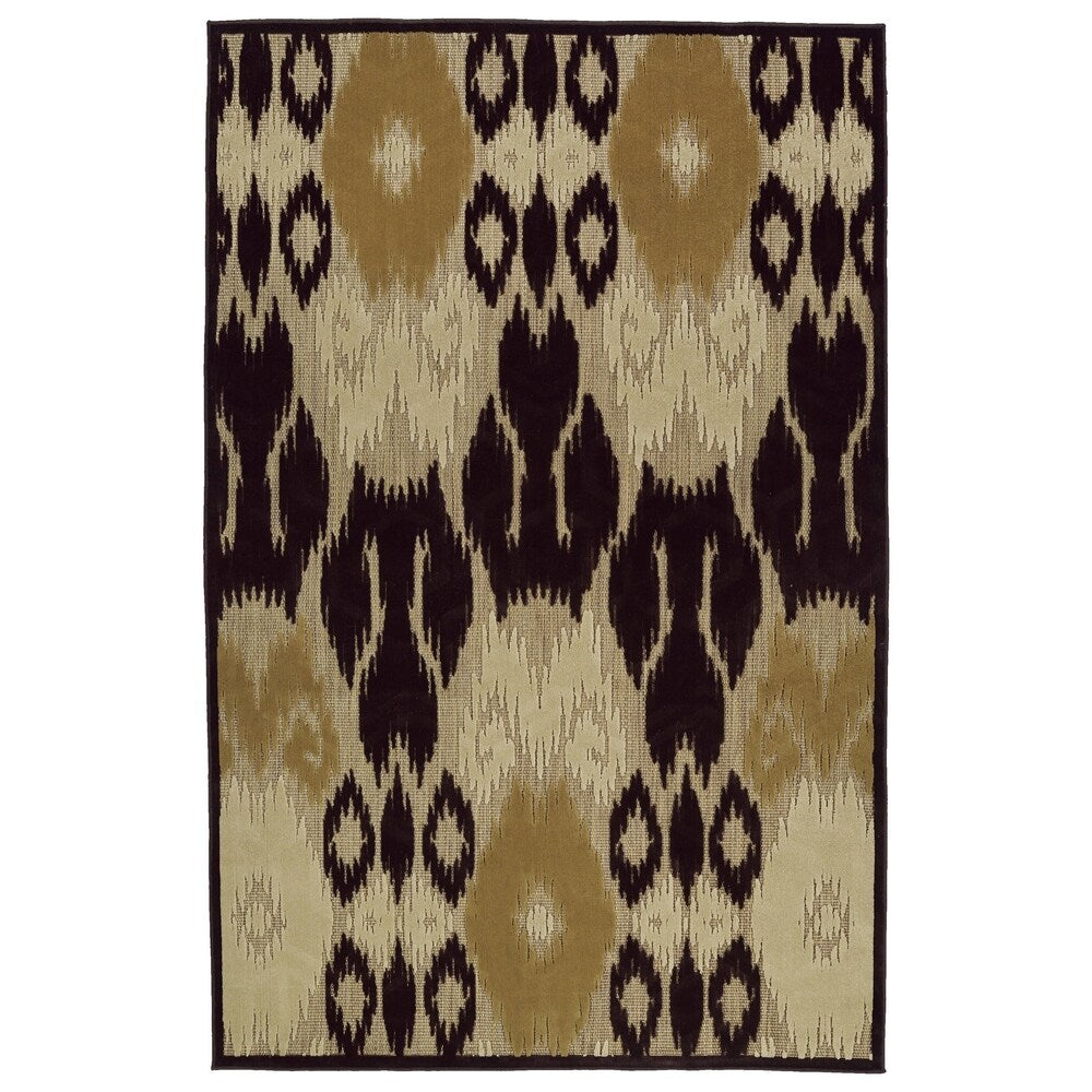 Indoor/Outdoor Luka Brown Ikat Rug (3'10 x 5'8) - 3'10" x 5'8"