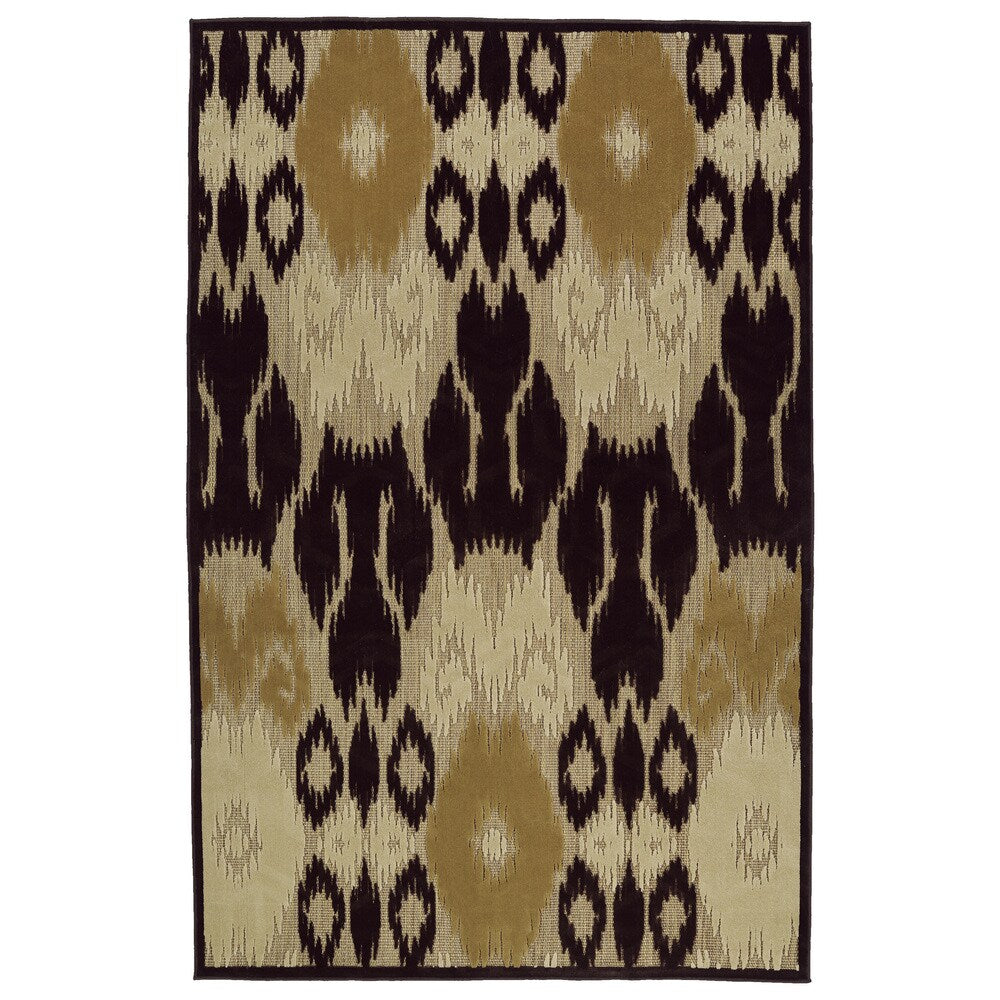 Indoor/Outdoor Luka Brown Ikat Rug (3'10 x 5'8) - 3'10" x 5'8"
