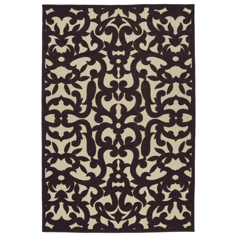 Indoor/Outdoor Luka Brown Vine Rug (2'1 x 4'0) - 2'1" x 4'
