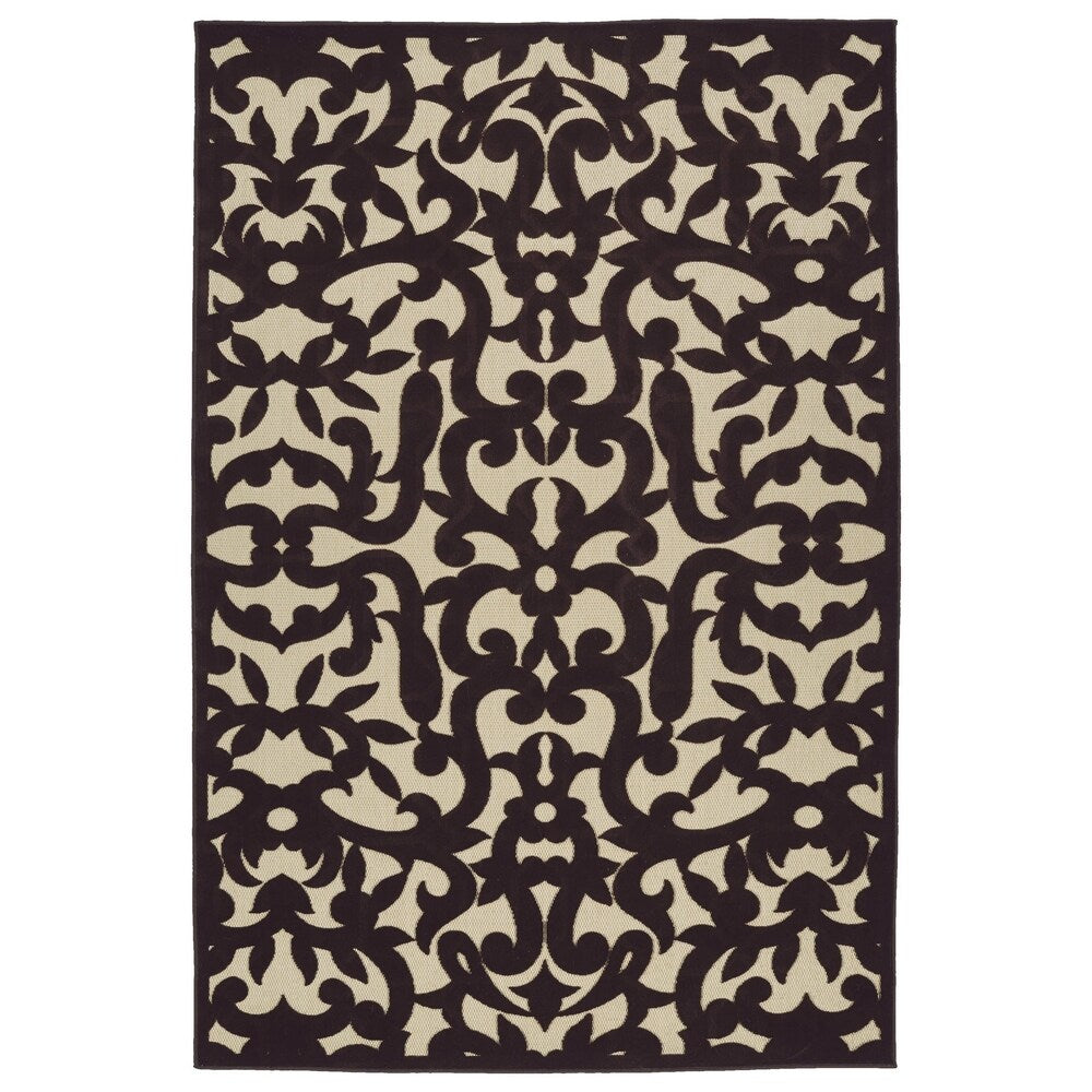 Indoor/Outdoor Luka Brown Vine Rug (2'1 x 4'0) - 2'1" x 4'