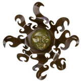 Handmade Rustic Brown Ceramic Sun Wall Sculpture (Mexico)