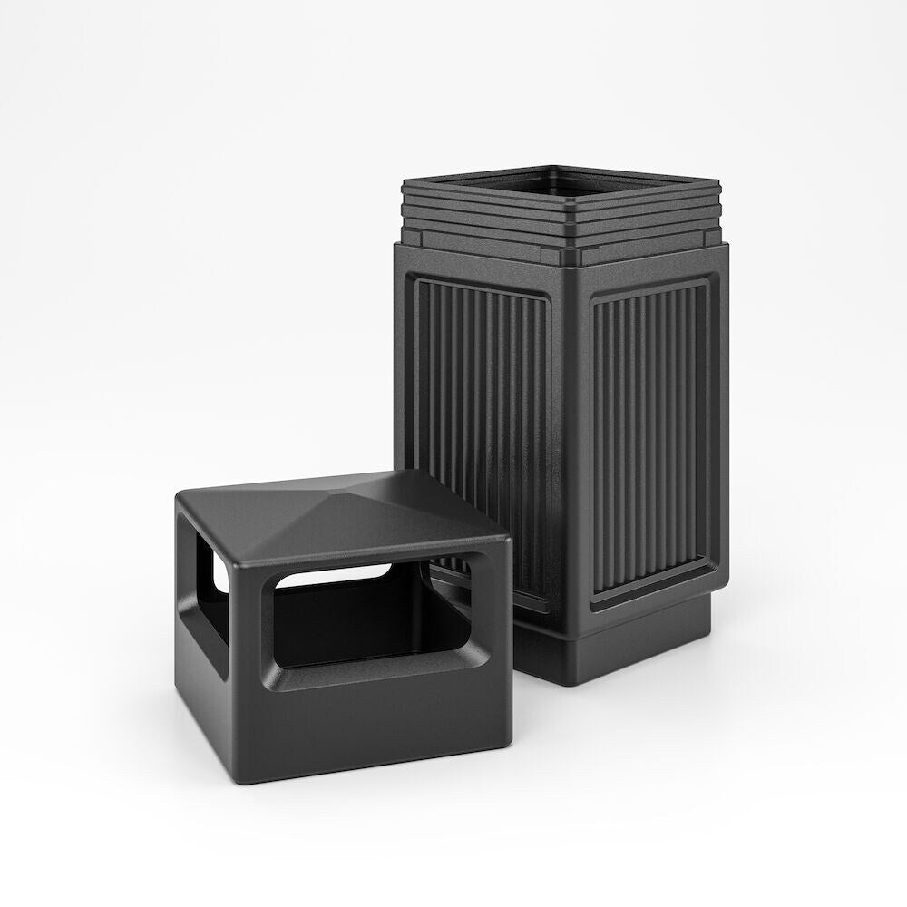 15 Gallon Indoor Outdoor Trash Can, Durable Plastic Garbage Can, Waste Bin