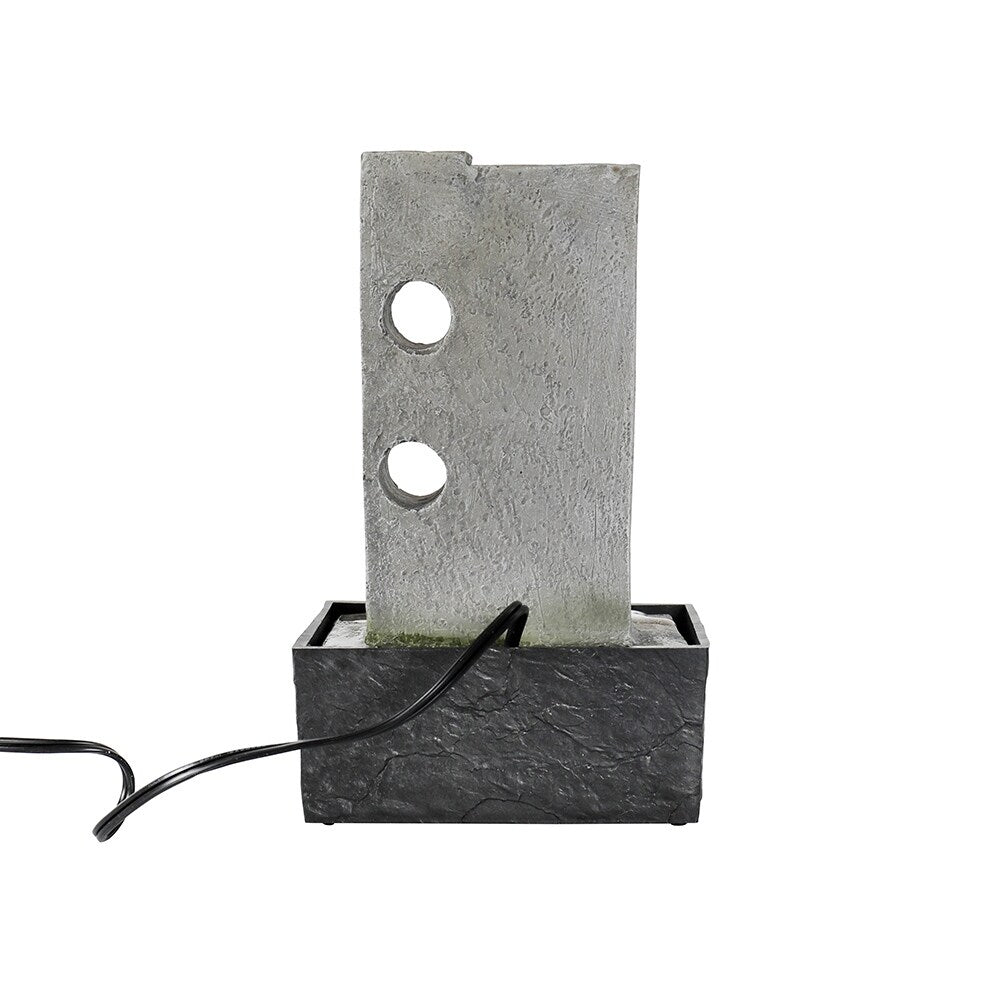 Indoor Slate Tabletop Fountain w/LED Light Meditation Feature for Home